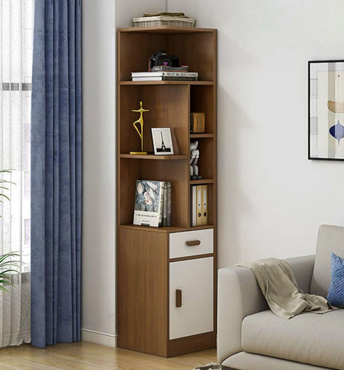 Kệ sách gỗ góc tường